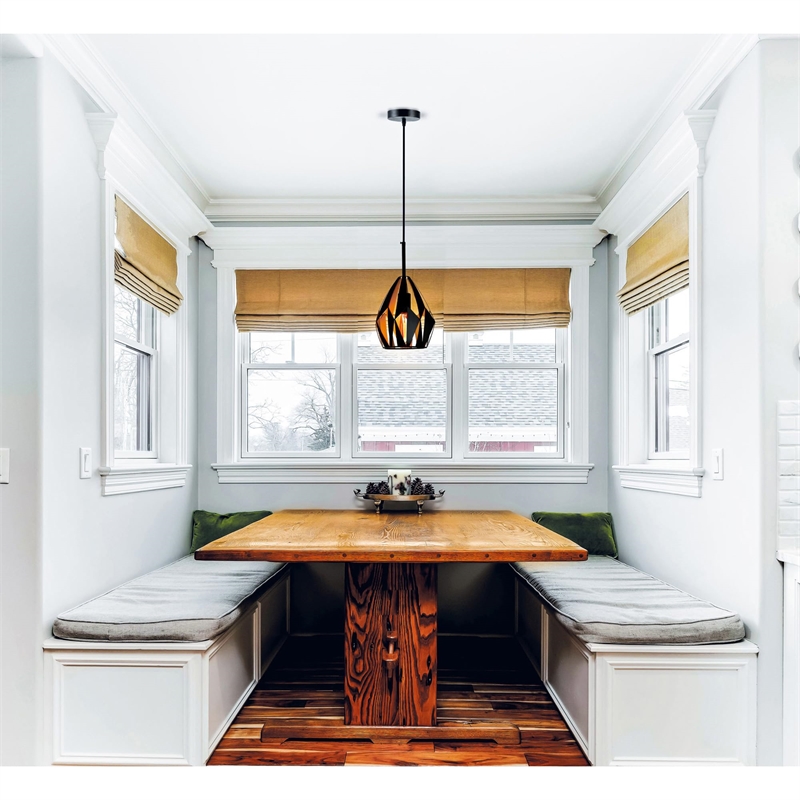 CWI Lighting Oxide 1 Light Down Contemporary Metal Mini Pendant in Black/Copper