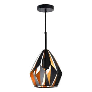 CWI Lighting Oxide 1 Light Down Contemporary Metal Mini Pendant in Black/Copper