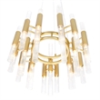 CWI Lighting Orgue 42 LED Light Metal Chandelier in Satin Gold