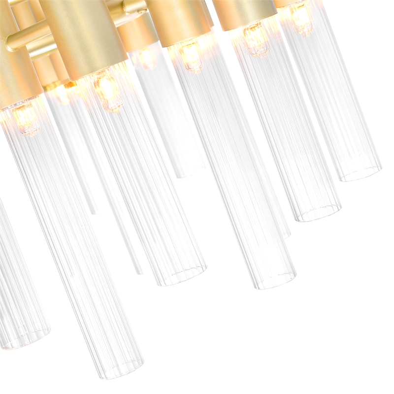 CWI Lighting Orgue 42 LED Light Metal Chandelier in Satin Gold