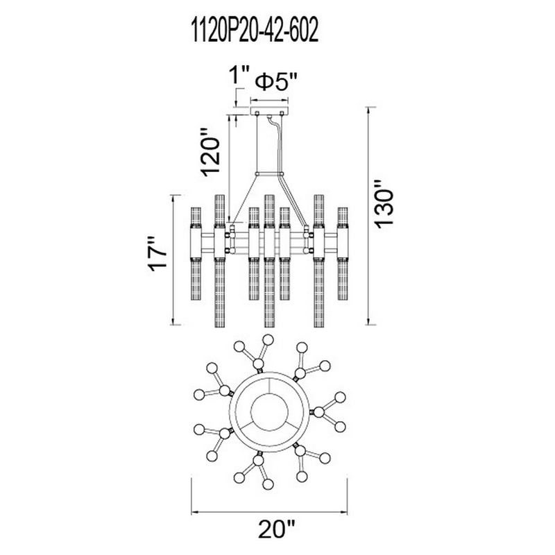 CWI Lighting Orgue 42 LED Light Metal Chandelier in Satin Gold