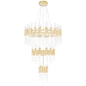 CWI Lighting Orgue 123 Light Metal Chandelier with Dimmer in Satin Gold