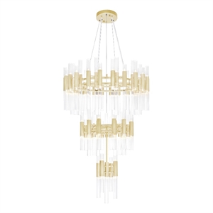 CWI Lighting Orgue 123 Light Metal Chandelier with Dimmer in Satin Gold