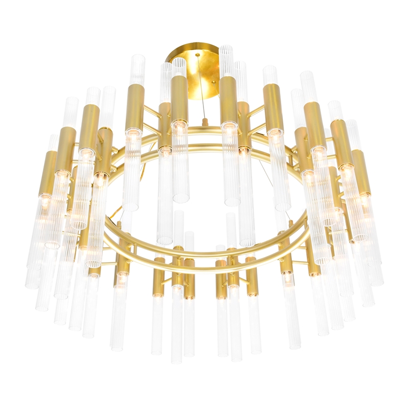 CWI Lighting Orgue 72 LED Light Metal Chandelier in Satin Gold