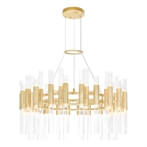 CWI Lighting Orgue 72 LED Light Metal Chandelier in Satin Gold