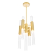 CWI Lighting Orgue 9 Light Metal Mini Pendant with Dimmer in Satin Gold
