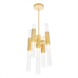 CWI Lighting Orgue 9 Light Metal Mini Pendant with Dimmer in Satin Gold