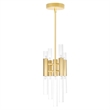 CWI Lighting Orgue 9 Light Metal Mini Pendant with Dimmer in Satin Gold