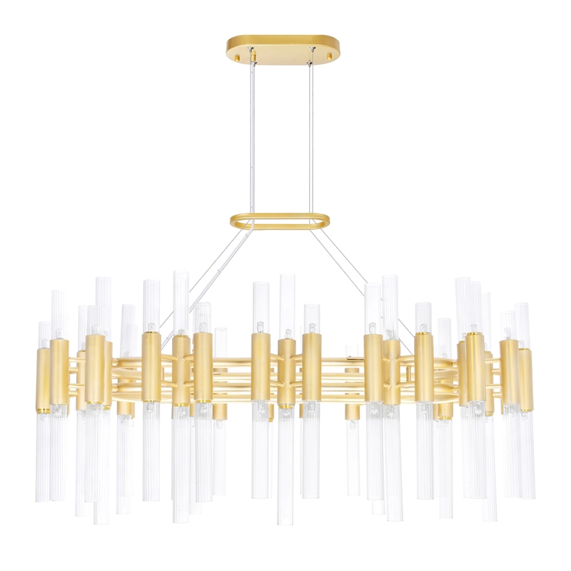 CWI Lighting Orgue 72 Light Transitional Metal Chandelier in Satin Gold