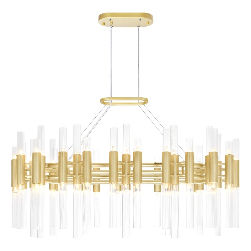 CWI Lighting Orgue 72 Light Transitional Metal Chandelier in Satin Gold