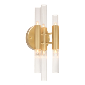cwi lighting orgue 6 light transitional metal wall sconce in satin gold