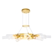 CWI Lighting Collar 14 Light Contemporary Metal Chandelier in Satin Gold