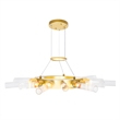 CWI Lighting Collar 14 Light Contemporary Metal Chandelier in Satin Gold