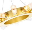CWI Lighting Collar 14 Light Contemporary Metal Chandelier in Satin Gold