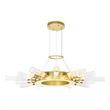 CWI Lighting Collar 14 Light Contemporary Metal Chandelier in Satin Gold