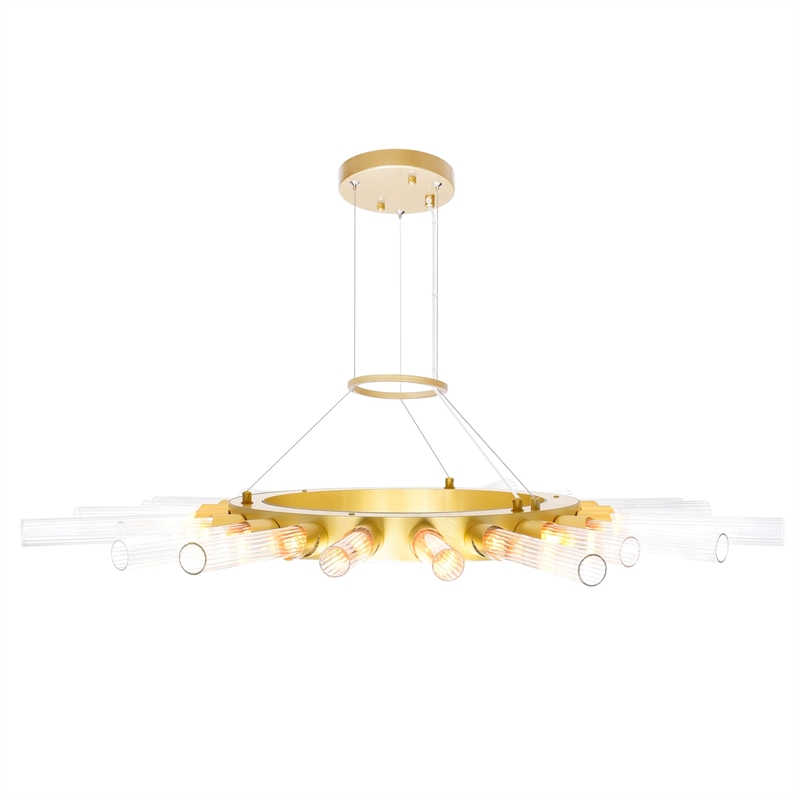 CWI Lighting Collar 21 Light Contemporary Metal Chandelier in Satin Gold