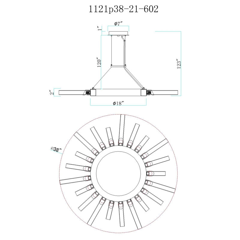CWI Lighting Collar 21 Light Contemporary Metal Chandelier in Satin Gold