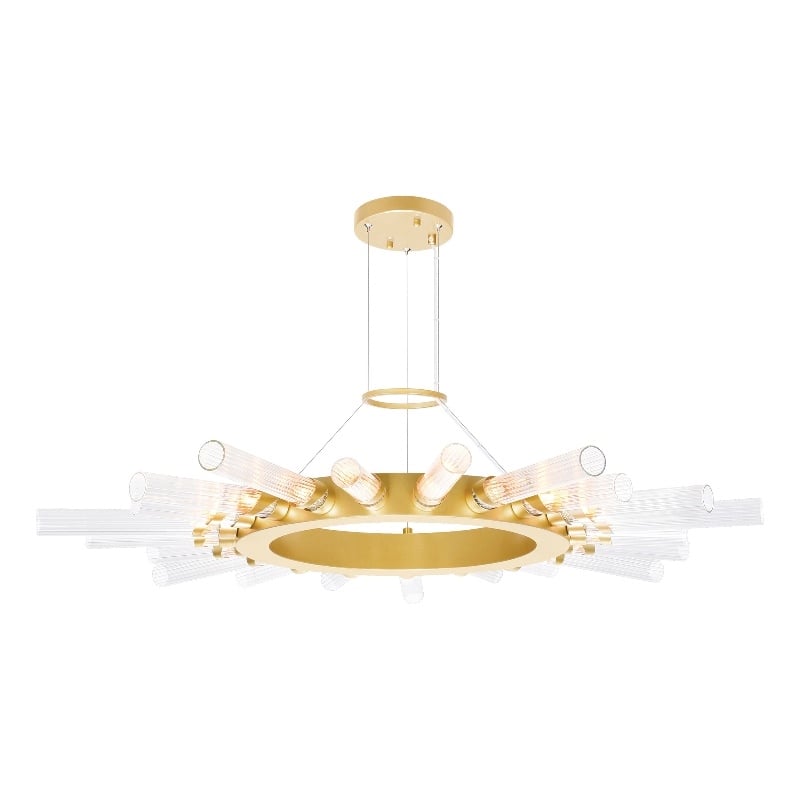 CWI Lighting Collar 21 Light Contemporary Metal Chandelier in Satin Gold