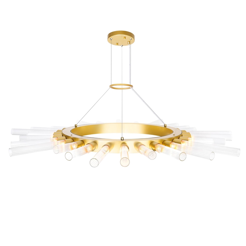 CWI Lighting Collar 28 Light Contemporary Metal Chandelier in Satin Gold