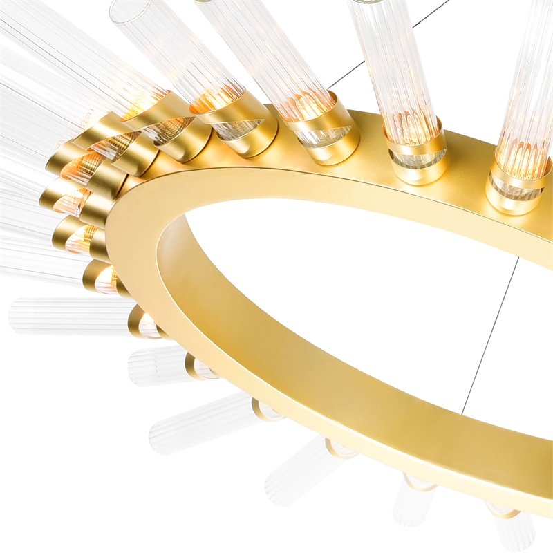 CWI Lighting Collar 28 Light Contemporary Metal Chandelier in Satin Gold