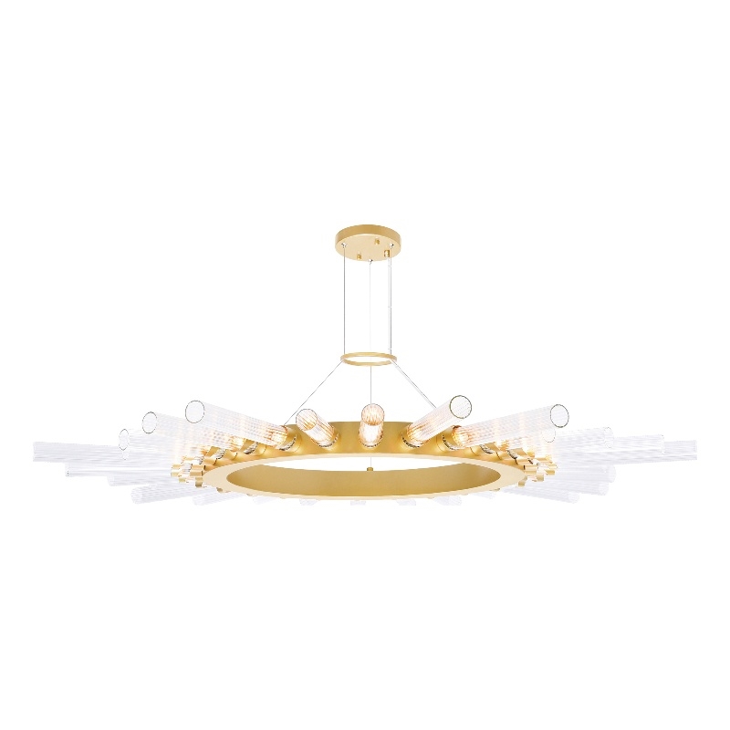 CWI Lighting Collar 28 Light Contemporary Metal Chandelier in Satin Gold