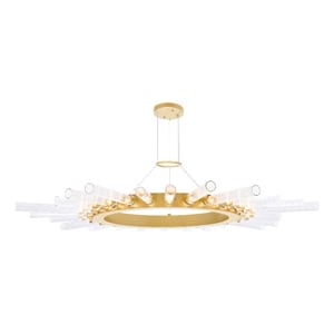 CWI Lighting Collar 28 Light Contemporary Metal Chandelier in Satin Gold
