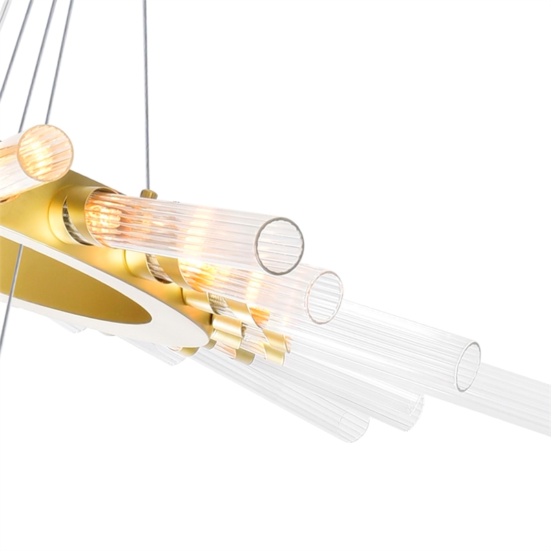 CWI Lighting Collar 63 Light Contemporary Metal Chandelier in Satin Gold