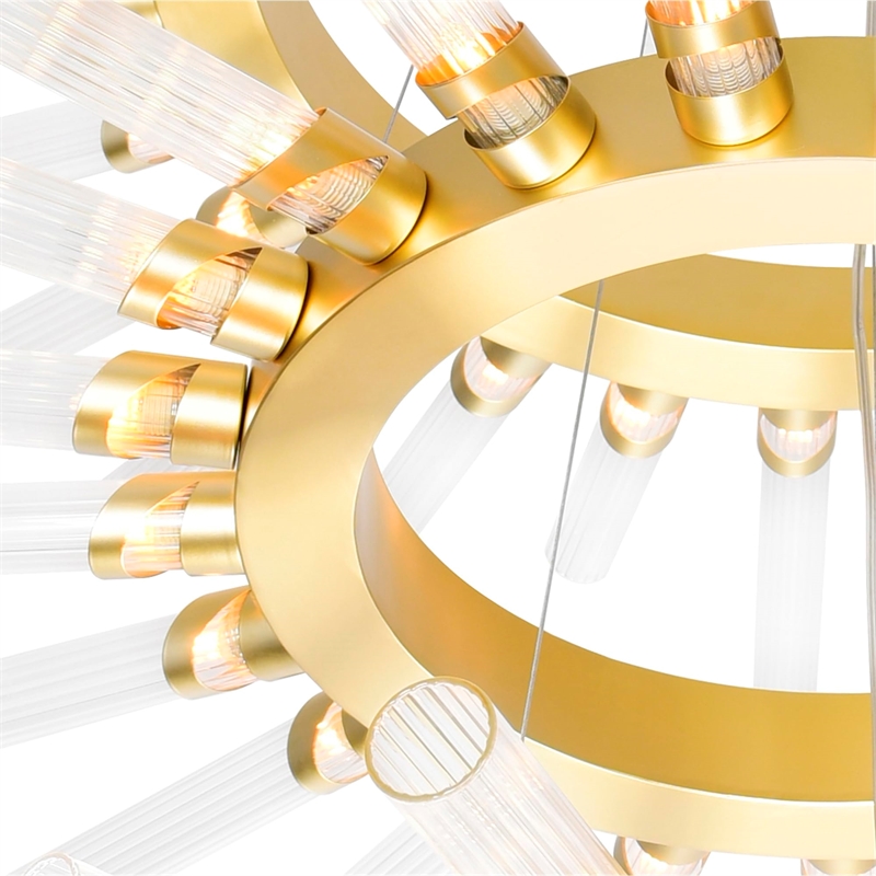 CWI Lighting Collar 63 Light Contemporary Metal Chandelier in Satin Gold