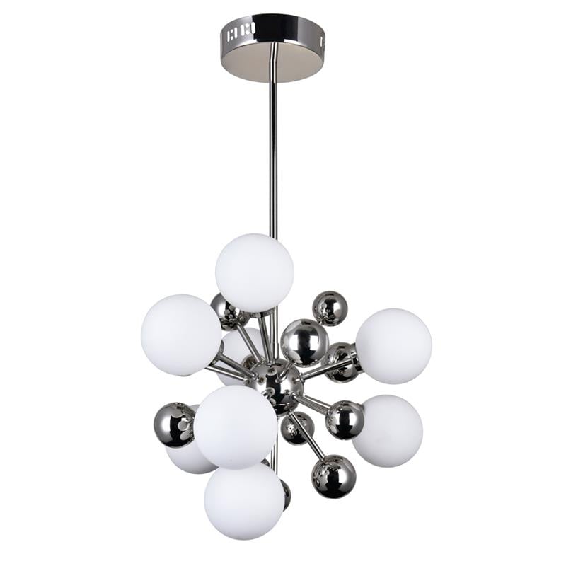 CWI Lighting Element 8 Light Contemporary Metal Chandelier in Nickel