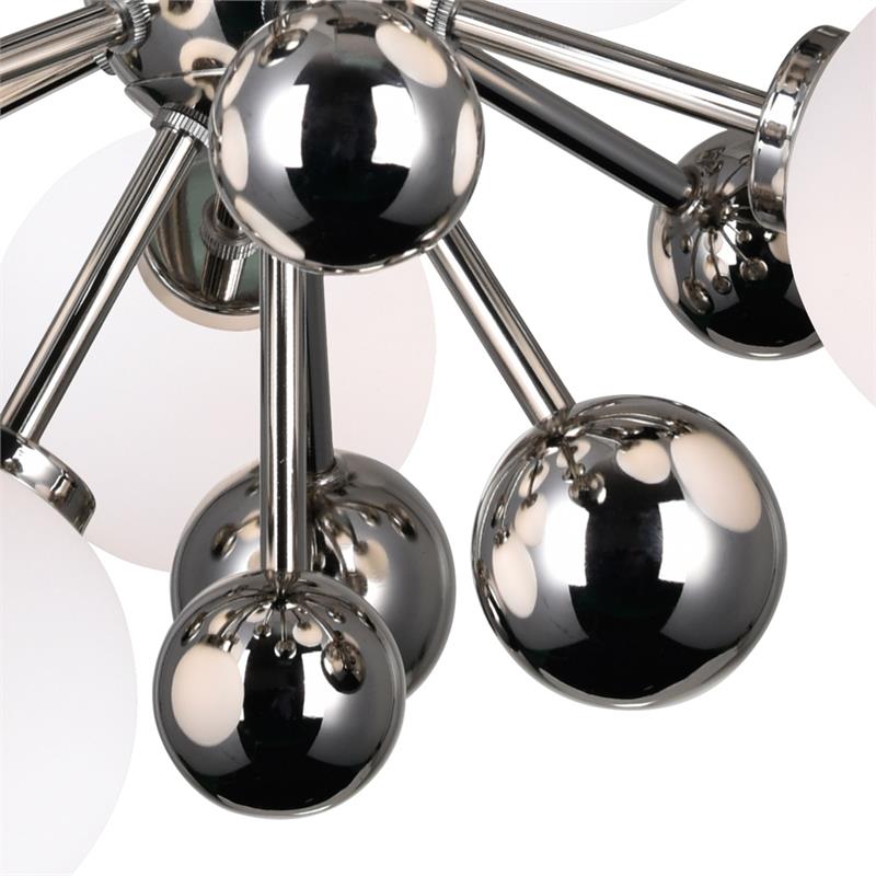 CWI Lighting Element 8 Light Contemporary Metal Chandelier in Nickel