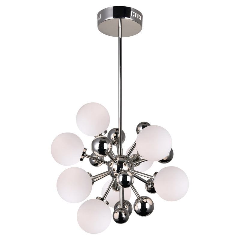 CWI Lighting Element 8 Light Contemporary Metal Chandelier in Nickel