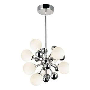 CWI Lighting Element 8 Light Contemporary Metal Chandelier in Nickel
