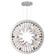 CWI Lighting Spiked 6 Light Contemporary Metal Chandelier in Polished Nickel