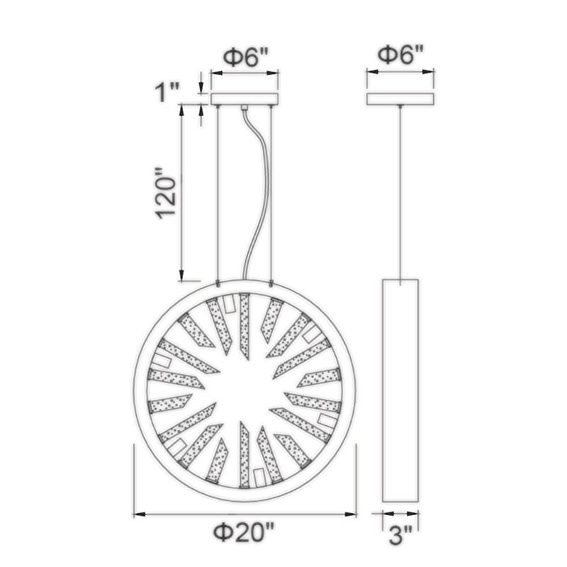 CWI Lighting Spiked 6 Light Contemporary Metal Chandelier in Polished Nickel
