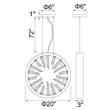 CWI Lighting Spiked 6 Light Contemporary Metal Chandelier in Polished Nickel