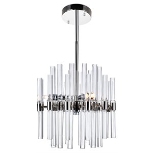 CWI Lighting Miroir 3 Light Transitional Metal Mini Chandelier in Nickel