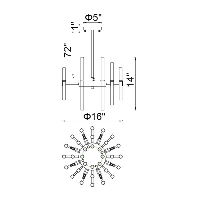 CWI Lighting Miroir 8 Light Transitional Metal Chandelier in Polished Nickel