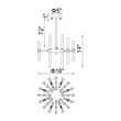 CWI Lighting Miroir 8 Light Transitional Metal Chandelier in Polished Nickel
