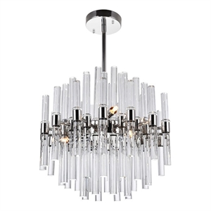 CWI Lighting Miroir 8 Light Transitional Metal Chandelier in Polished Nickel