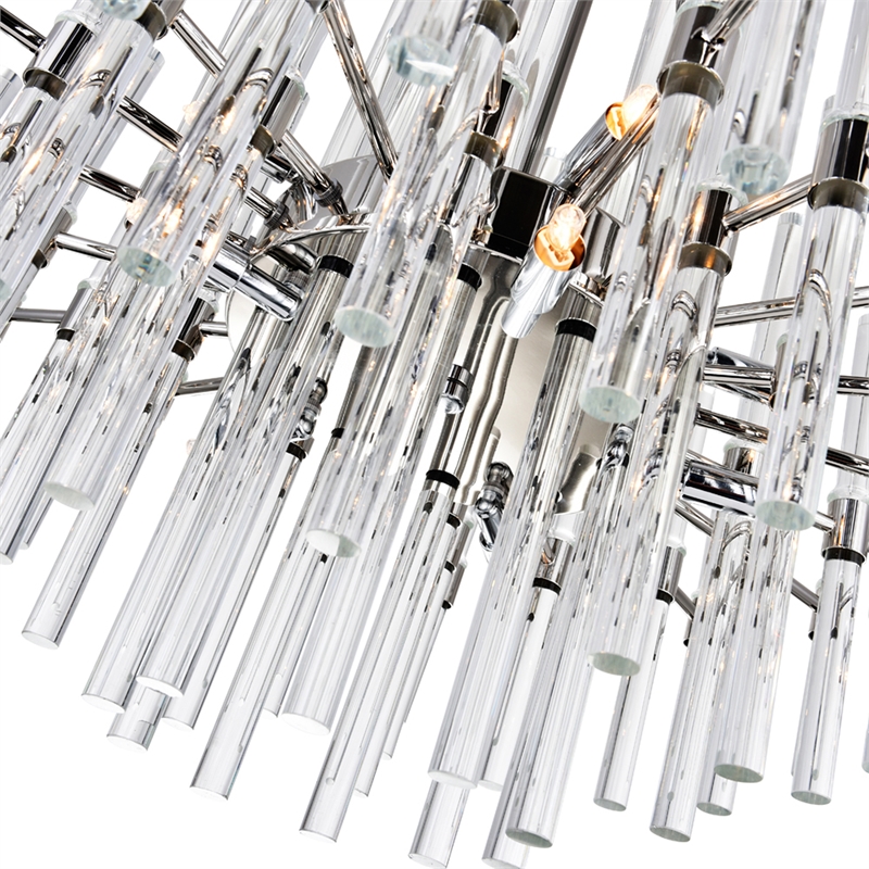 CWI Lighting Miroir 10 Light Transitional Metal Chandelier in Nickel