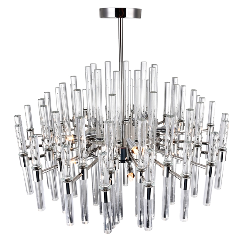 CWI Lighting Miroir 10 Light Transitional Metal Chandelier in Nickel