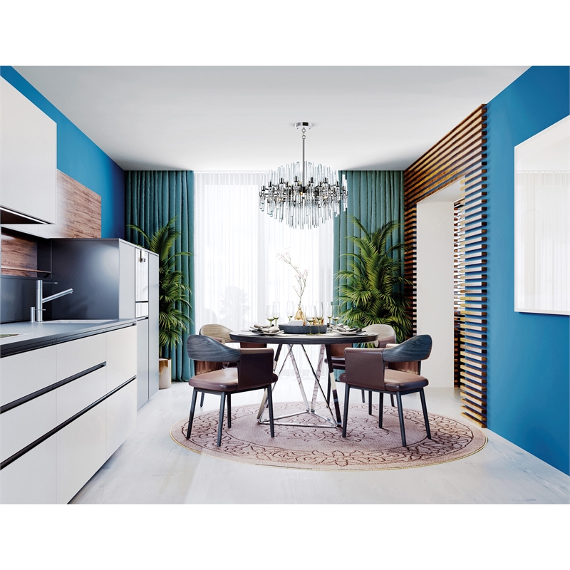 CWI Lighting Miroir 10 Light Transitional Metal Chandelier in Nickel