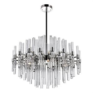 CWI Lighting Miroir 10 Light Transitional Metal Chandelier in Nickel
