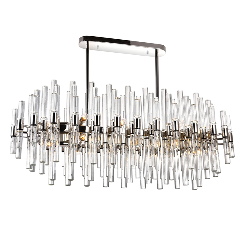 CWI Lighting Miroir 16 Light Metal Pool Table Light in Polished Nickel