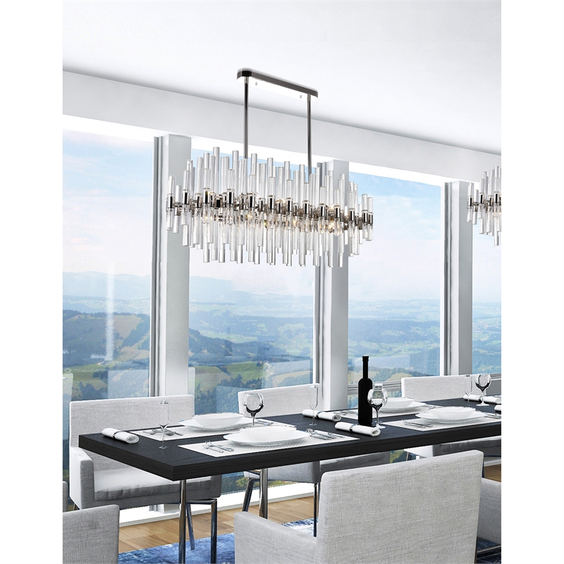 CWI Lighting Miroir 16 Light Metal Pool Table Light in Polished Nickel