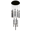 CWI Lighting Flute 16 Light Contemporary Metal LED Chandelier in Black