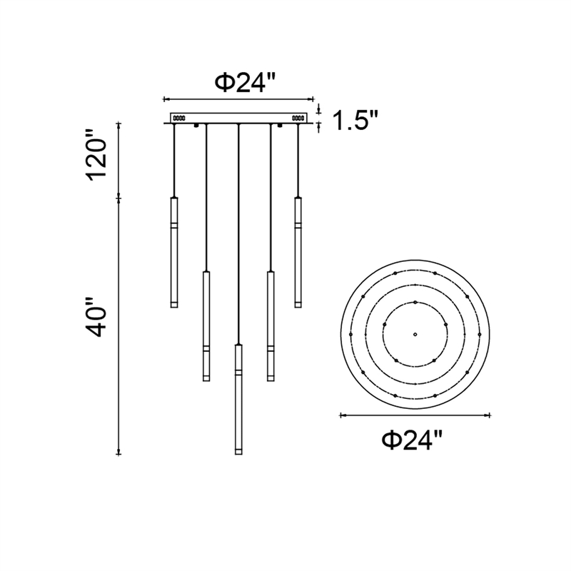 CWI Lighting Flute 16 Light Contemporary Metal LED Chandelier in Black