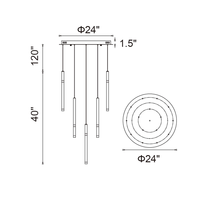 CWI Lighting Flute 16 Light Contemporary Metal LED Chandelier in Black