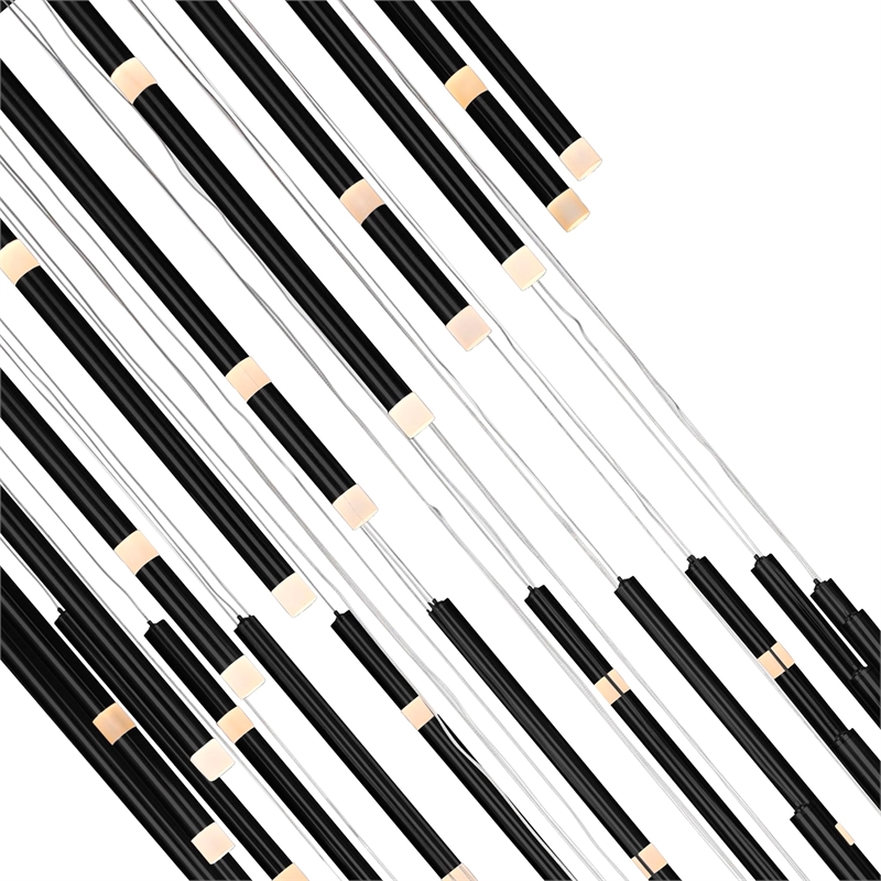 CWI Lighting Flute 54 Light Contemporary Metal LED Chandelier in Black