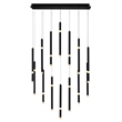 CWI Lighting Flute 14 Light Contemporary Metal LED Chandelier in Black